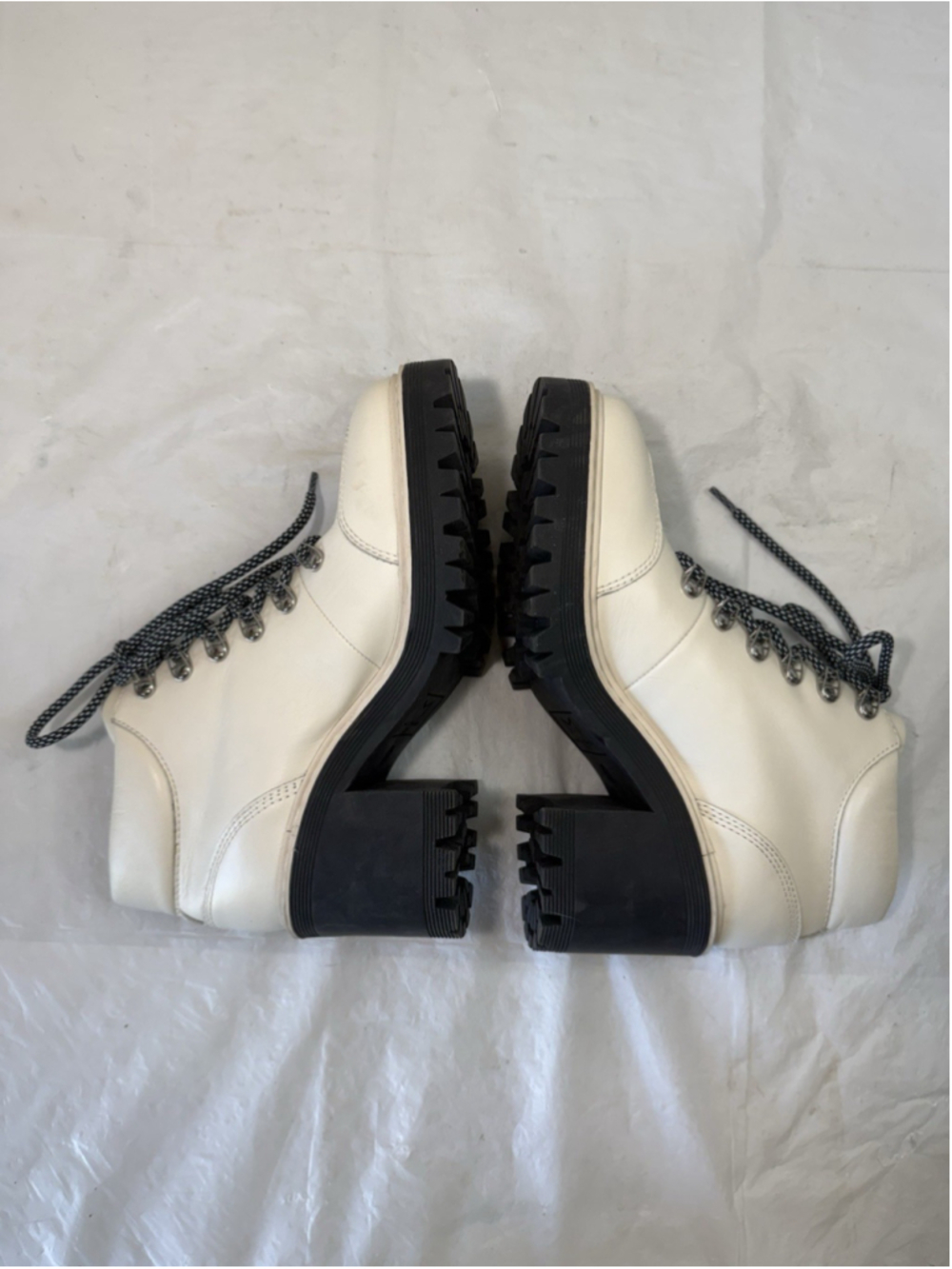Marc‎ Fisher LTD Waldo Lug sole Combat Boot size 7 M white leather - Picture 11 of 13